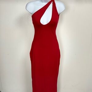 Elegant Red One-Shoulder Dress